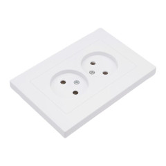 Розетка 2-ая 2P UNIVersal Афина в сборе белый A0102
