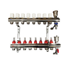 Коллекторная группа TIM латунная с расходомерами ф 1