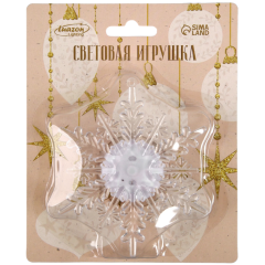 Фигурка на липучке Снежинка 11см на батарейках мульти(9675463)