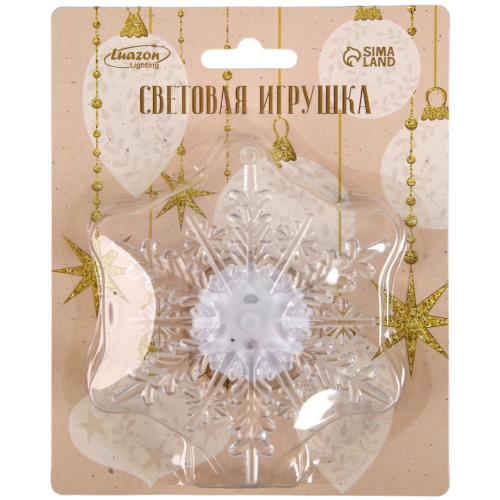 Фигурка на липучке Снежинка 11см на батарейках мульти(9675463)