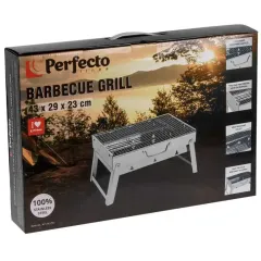 Мангал-барбекю складной с решеткой 43х29х23 см, нержавеющая сталь PERFECTO LINEA (47-243292)