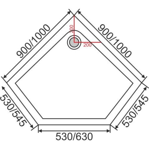 Поддон акриловый EVA GOLD 90х90х15см трапеция ABS12