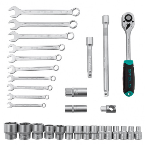 Набор инструментов STELS  31 пр. 1/4, CrV, 6 гран. головки (14102)