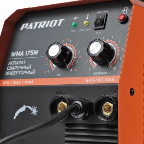 Аппарат сварочный  п/а PATRIOT WMA 175M (MIG/MAG/MMA) (*20)