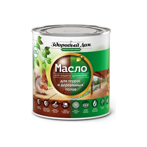 Масло Здоровый Дом для террас и деревянных полов  дуб 0,75л