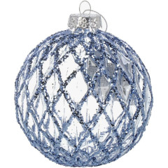 Шар новогодний 10см, стекло 