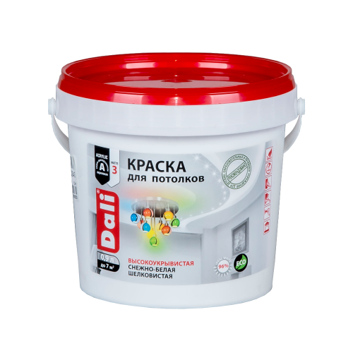 Краска в/д DALI для Потолков Снежно-Белая 0,9л