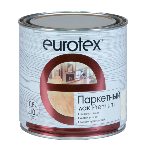 Лак EUROTEX-Premium паркетный глянцевый 0,8л