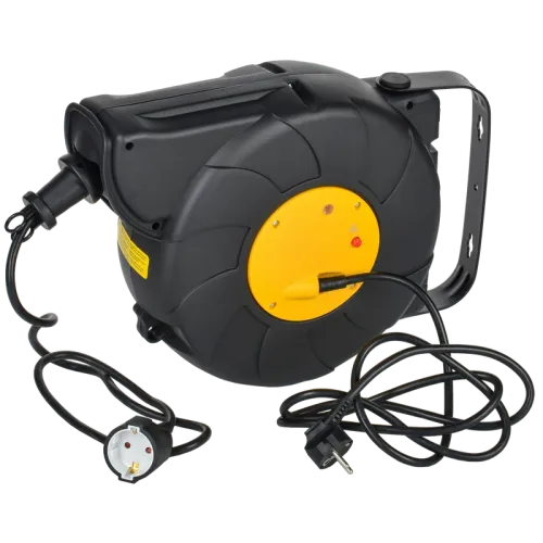 Удлинитель 1-мест. 15м 2P+Е автосмотка 16А IP20 ПВС 3х1.5 IEK TWIST TW-KP27-16-01-15-02