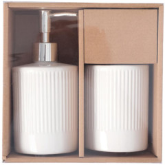 Набор для ванной 2 предмета «Лина» (дозатор, стакан), цвет белый (6243791)