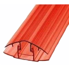 Поликарбонат сот. H-профиль 6-10мм, 6м красный (разборный)