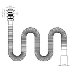Сифон гофрированный для мойки ZEGOR 1 1/2'х40/50 click-cluck L-140см (GCC120-1)
