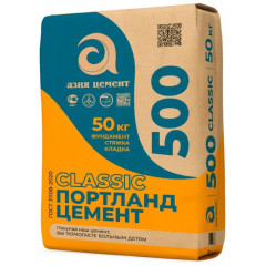 Портландцемент ЦЕМ I 42,5Н Азия Цемент   М500   Д-0   50кг