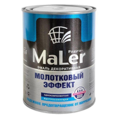 Эмаль молотковая РАДУГА-МАЛЕР серебристо-серая 0,8 кг