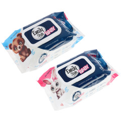 Салфетки влажные Emily Style Лайт детские, без отдушки с клапаном 120шт (914-059)