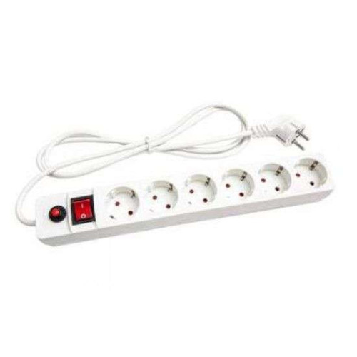 Фильтр сетевой UNIVERSAL 6 роз. 10A 5м белый (440652)