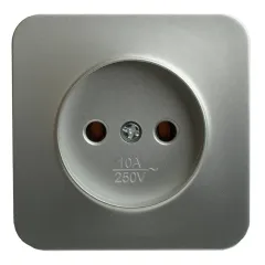 Розетка О/У 2P STEKKER серебро MST10-11-03 49325