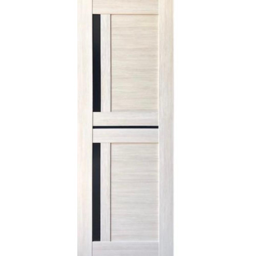 Дверное полотно VDM-02 ДО 80 Капучино, покрытие ПВХ (VD) (лакобель черное)