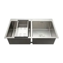 Мойка нерж. врезная GAPPO 83х50х21,5 см тол. 3 мм, сатин (сифон, коландер) GS8350