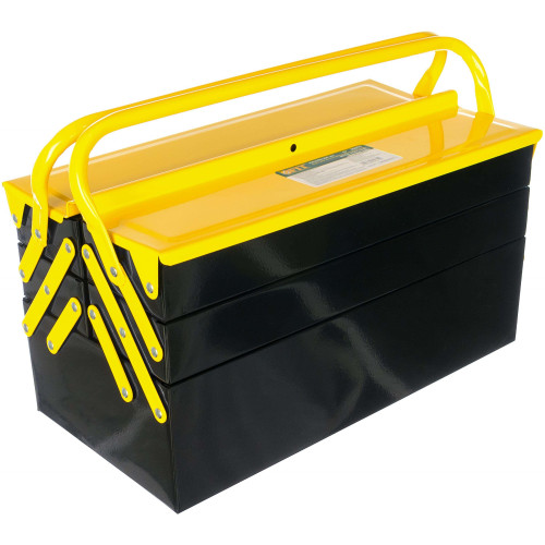 Ящик для инструмента FIT металлический с 4-мя раздвижными отделениями 420х200х200 мм (65679)