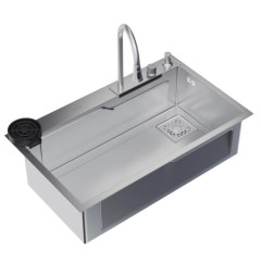 Мойка нерж. врезная MIXLINE PRO 750х460х215мм V2.0,сатин, сиф/доз/смесит/кол/д.р/о.с