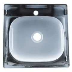 Мойка стальная эмалированная накладная ГОМЕЛЬ 50х50см с кронштейнами, (без сифона)