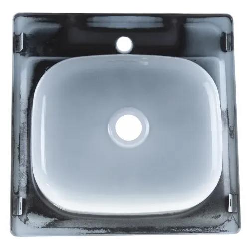 Мойка стальная эмалированная накладная ГОМЕЛЬ 50х50см с кронштейнами, (без сифона)