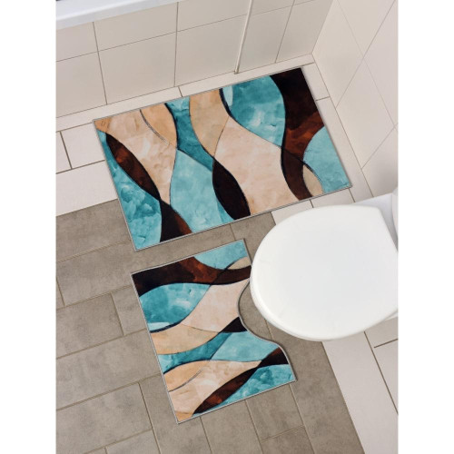 Набор ковриков для ванной и туалета 2шт ДОЛЯНА 50х80см+50х40см Воля (7069442)