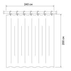 Шторка для ванной IDDIS полиэстер 240x200cм BD06P24i11