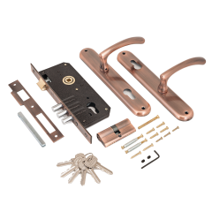 Замок врезной с руч. АЛЛЮР 0221 (медь) (12448)