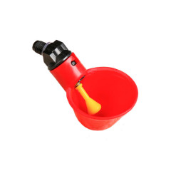 Поилка чашечная для домашней птицы, со штуцером под трубку