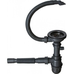 Мойка нерж. врезная MIXLINE PRO 50х50 тол. 3 мм, чёрный графит, с сифоном