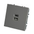 Розетка PC+Type A+C 20W ЭМИЛИ платиново-серый RST10-5115-10