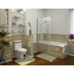 Душевое ограждение на ванну EVA GOLD 120х130см, прозрачное стекло JY140