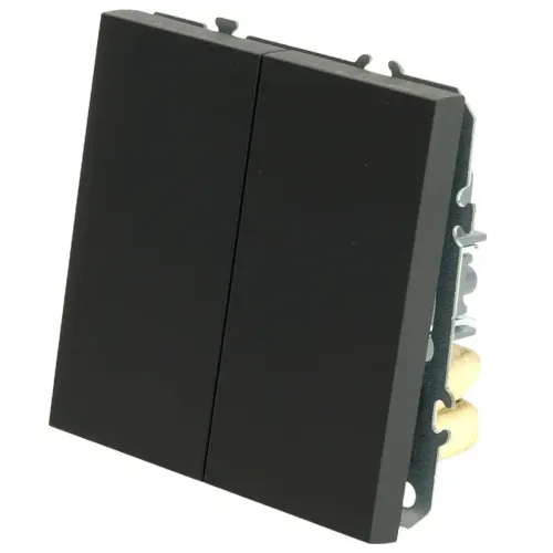 Выключатель 2-кл ЭМИЛИ черный RSW10-5104-05