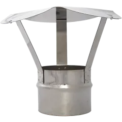 Дымоход зонт-К 0,5мм Ф110 с ветрозащитой, нержавеющая сталь (Corax)