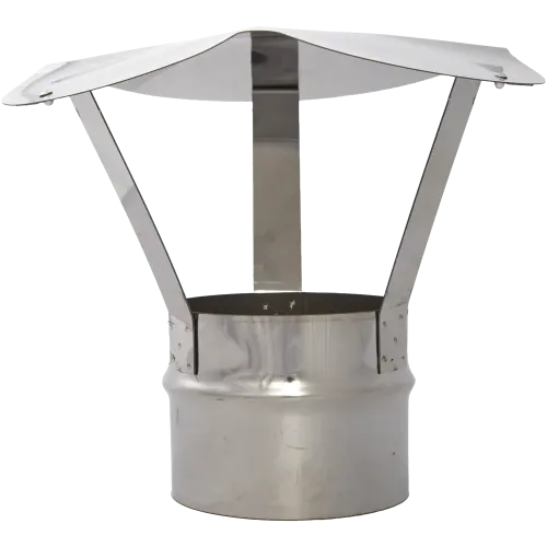 Дымоход зонт-К 0,5мм Ф110 с ветрозащитой, нержавеющая сталь (Corax)