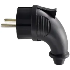 Вилка LEZARD 2P+E угловая 16А каучук 106-0400-0108