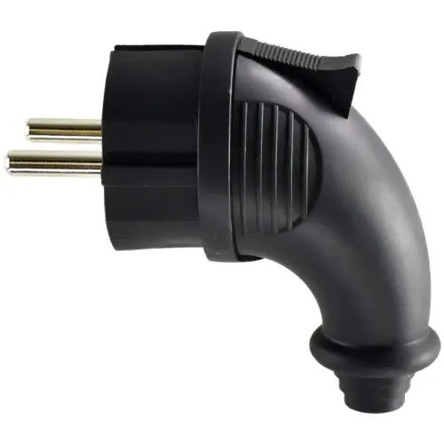 Вилка LEZARD 2P+E угловая 16А каучук 106-0400-0108