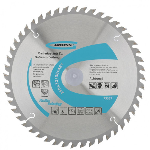 Диск пильный GROSS 250 x 30/32 x 48Т (73337)