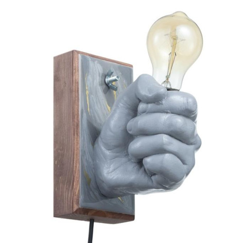 Светильник настенный Левая рука кулак 60Вт E27 18х18х10см серый/золото(9074511)
