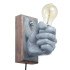 Светильник настенный Левая рука кулак 60Вт E27 18х18х10см серый/золото(9074511)