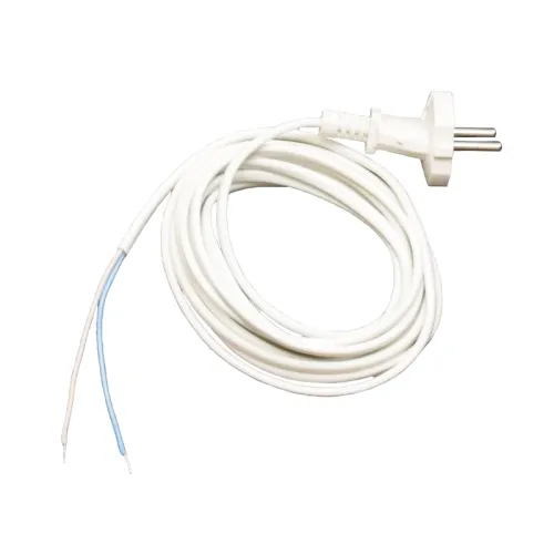 Шнур 2х0,75мм 2,2м белый, с литой вилка UNIVersal 9632166