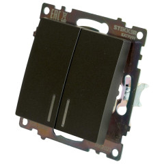 Выключатель 2-кл Катрин с подсветкой графит GLS10-7102-06