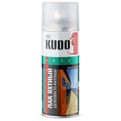 Лак аэрозольный KUDO универсальный ЯХТНЫЙ шелковисто-матовый 520мл KU-9005