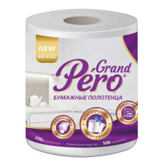 Полотенца бумажные Grand PERO белые 2слоя, 500 листов (5486538)