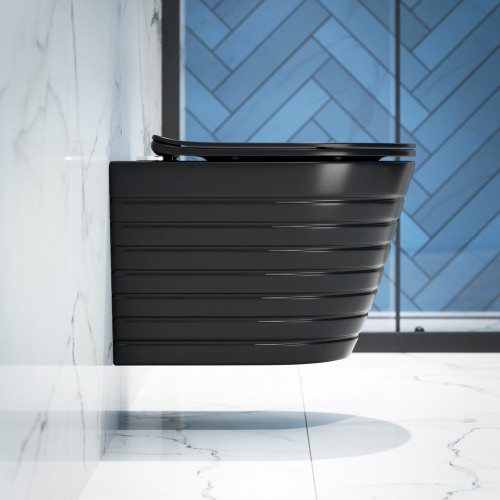 Комплект инсталляция EVA GOLD (инсталляция 545, кнопка чёрная 4, унитаз чёрный K703BM)