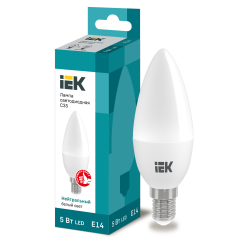 Лампа E14 светодиод.5Вт 4000К IEK С35 свеча (450Lm)