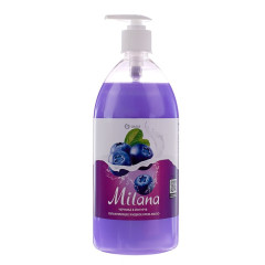 Жидкое крем-мыло MILANA черника в йогурте с дозатором 1л (126301)