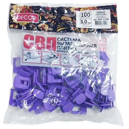 СВП DECOR зажим ворота 3мм 100шт (669-5100)